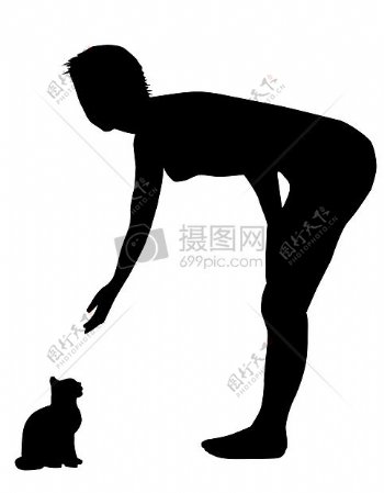 女孩和一只猫
