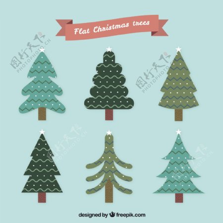 圣诞节复古树木素材