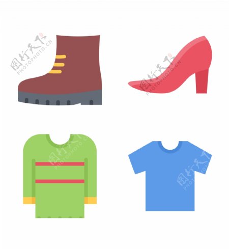 鞋子衣服衣物ICON图标标志图片