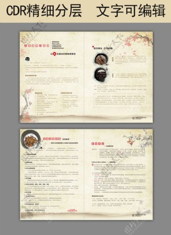 中国风补品两折页宣传单