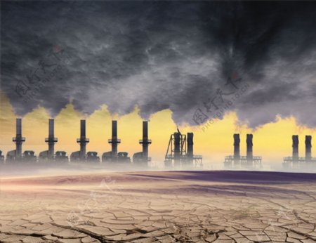 工厂雾霾环境污染海报