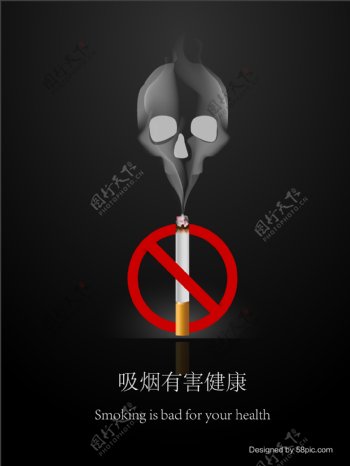温馨提示吸烟有害健康海报