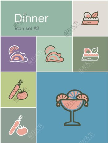 彩色食物图标图片