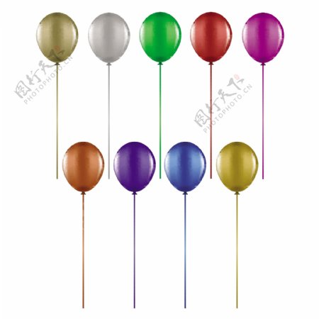 收集各种五颜六色的气球