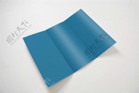 蓝色空白折页设计图片