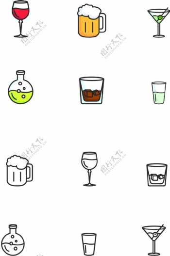 酒杯杯子简单图标设计
