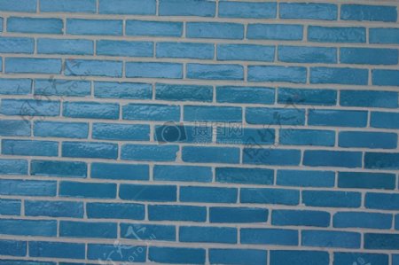 局部特写的蓝色墙壁