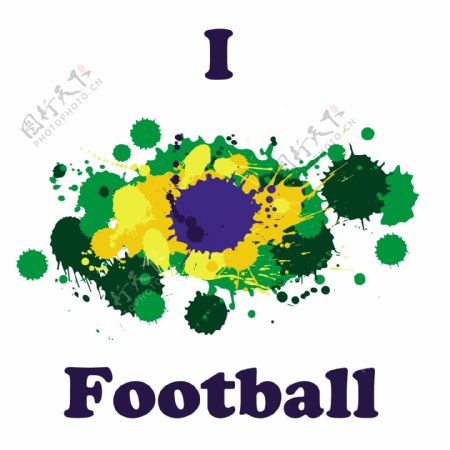 水墨喷溅巴西国旗