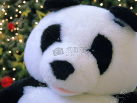 圣诞节的熊猫玩具