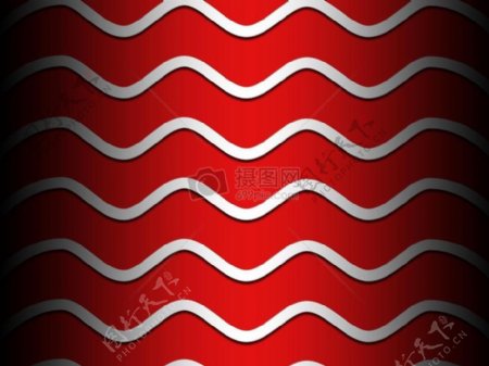 红色背景下的白色波浪