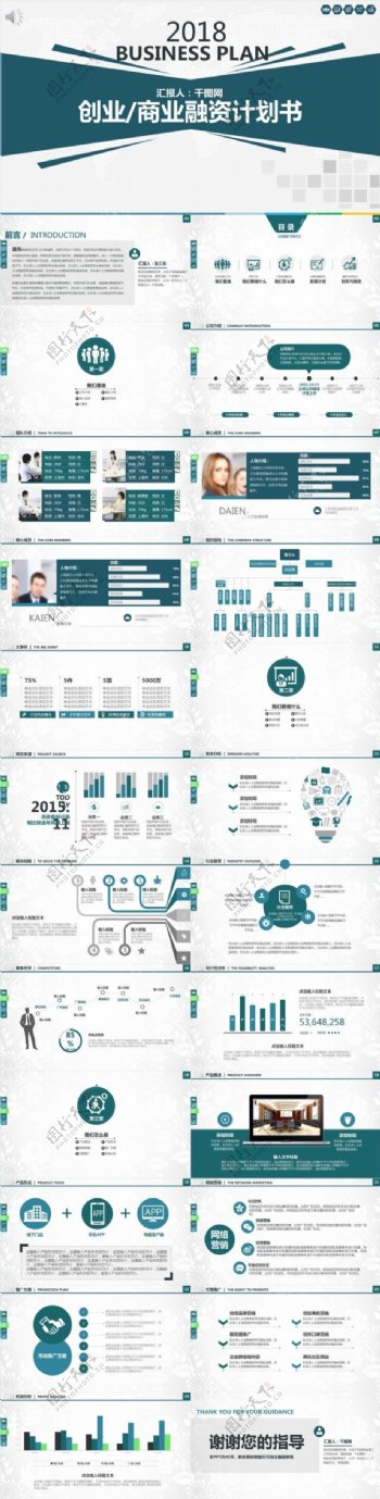 创业商业融资计划书PPT模板