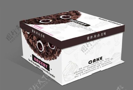 健康时尚美味蛋糕食品包装盒设计psd