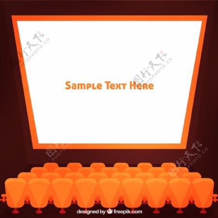 橙色几何影院屏幕图片