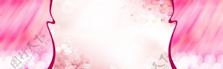 粉色海报banner背景素材