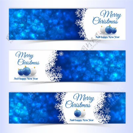 蓝色梦幻圣诞节标签设计图片