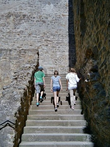 城墙的石头楼梯