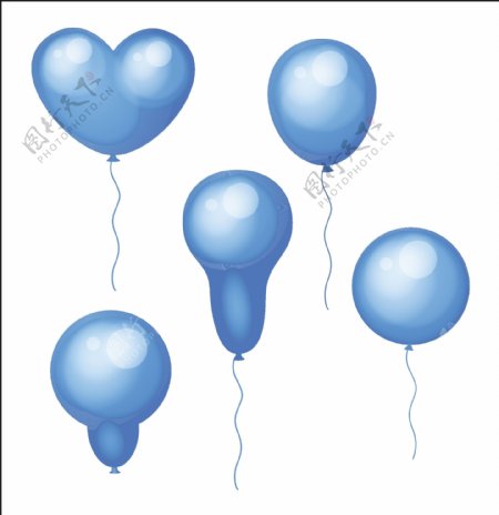 蓝色光泽的气球设计组