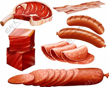 美味肉制品设计矢量图图片