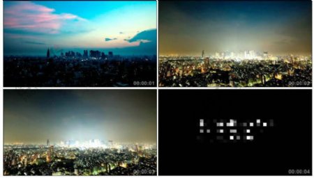 城市灯光亮起视频素材
