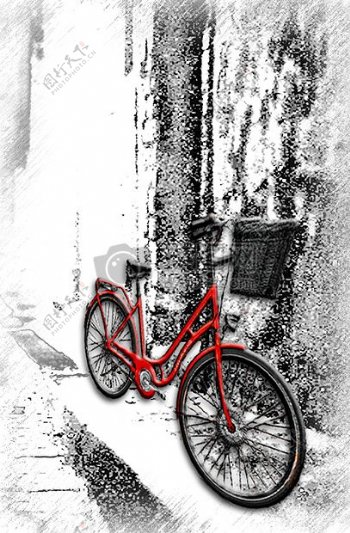 一辆复古的自行车