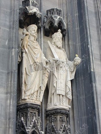 科隆大教堂数字雕塑正面科隆大教堂名胜古迹旅游胜地