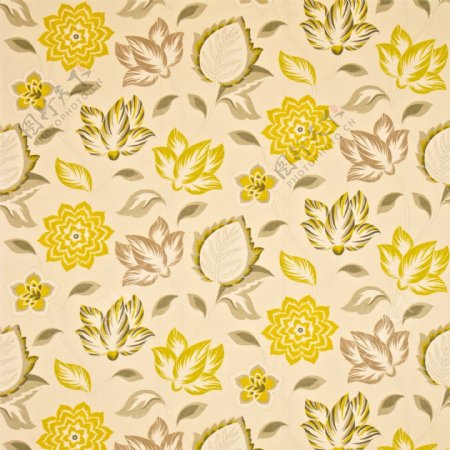 黄色花纹图案壁纸