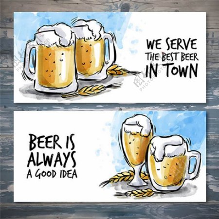手绘啤酒节海报