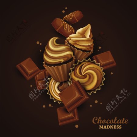 巧克力主题海报设计矢量素材