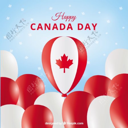 加拿大国庆日气球背景