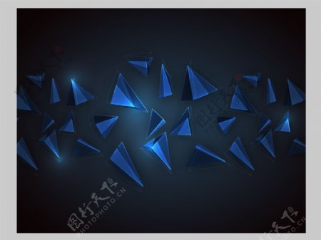 2017创意蓝色多面体底纹元素H5背景