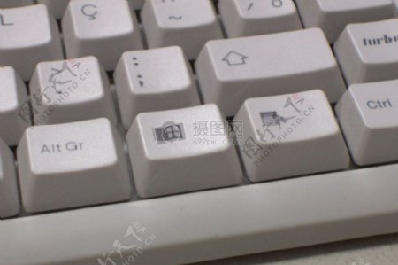 白色的电脑按键