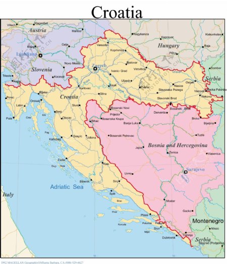 克罗地亚地图矢量