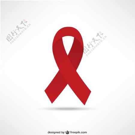 艾滋病标志红丝带设计矢量素材