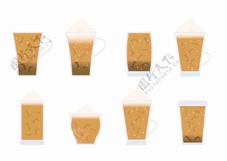 扁平咖啡饮料图标