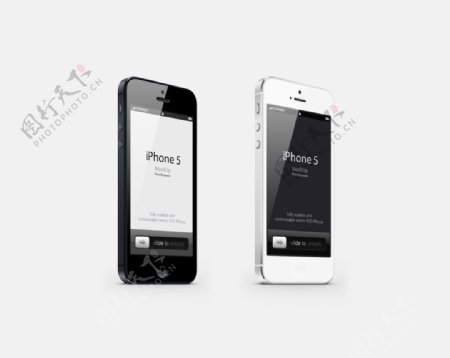 苹果黑白iphone5侧面高清