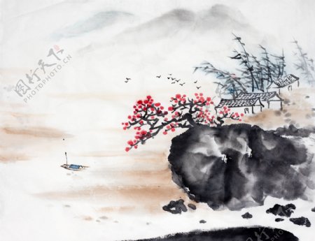 中国风水墨风景画图片