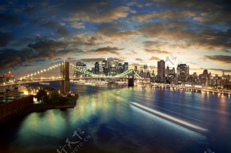 美丽纽约布鲁克林大桥图片