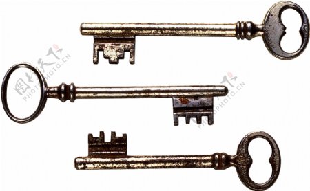 复古铜钥匙图片