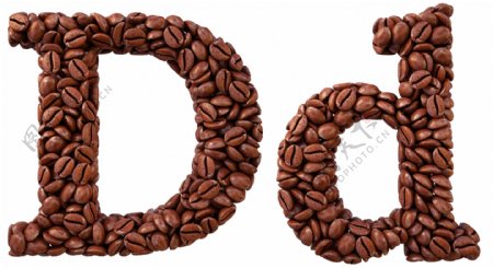 咖啡豆组成的字母D图片