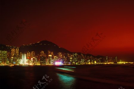 繁华的香港夜景图片