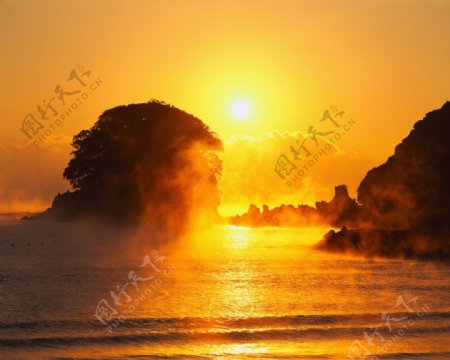 朝阳山水风景图片