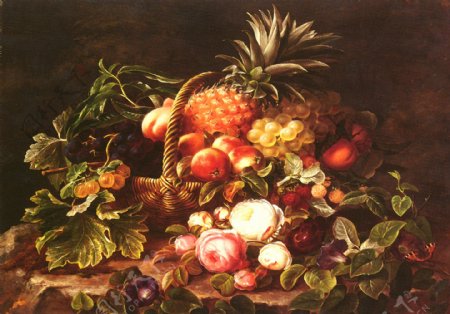 各种水果油画图片