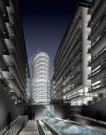 北京院透视图建筑设计分层套图PSD0006