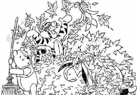 迪斯尼绘画人物卡通人物小熊维尼集团成员矢量素材ai格式04