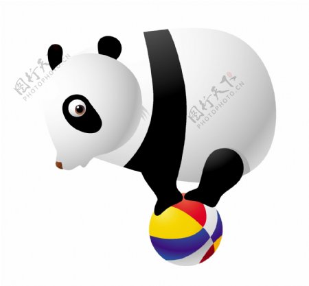 卡通玩耍熊猫EPS