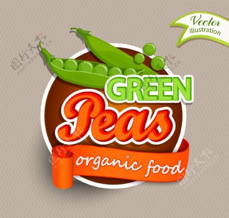 绿色豌豆标签矢量素材下载