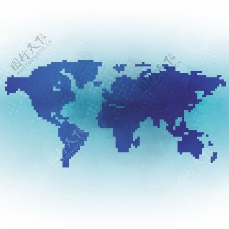 蓝色世界地图背景