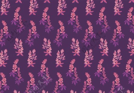 紫色浪漫唯美手绘花卉背景