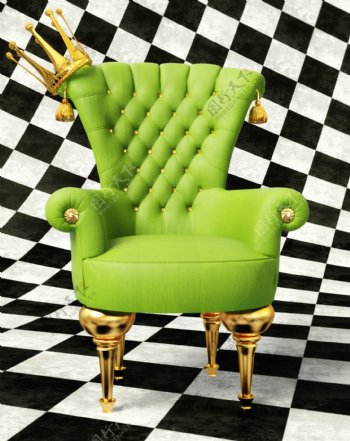 绿色皇冠欧式椅子图片