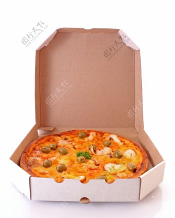 盒子里披萨图片